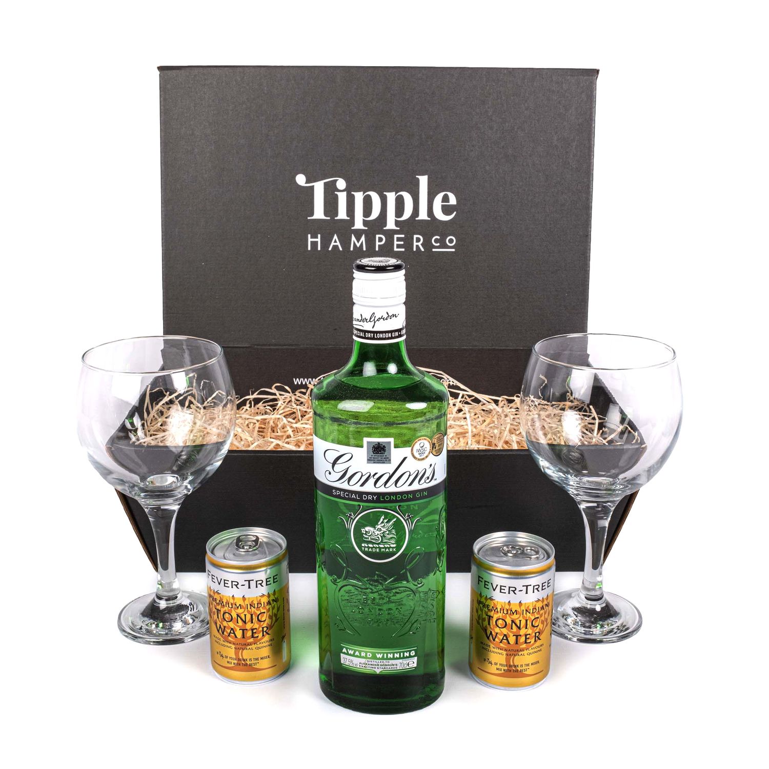 gordon's gin gin presents for her Classic Gordon's Gin, Tonic Glasses Gift Set Hamper ABV from 