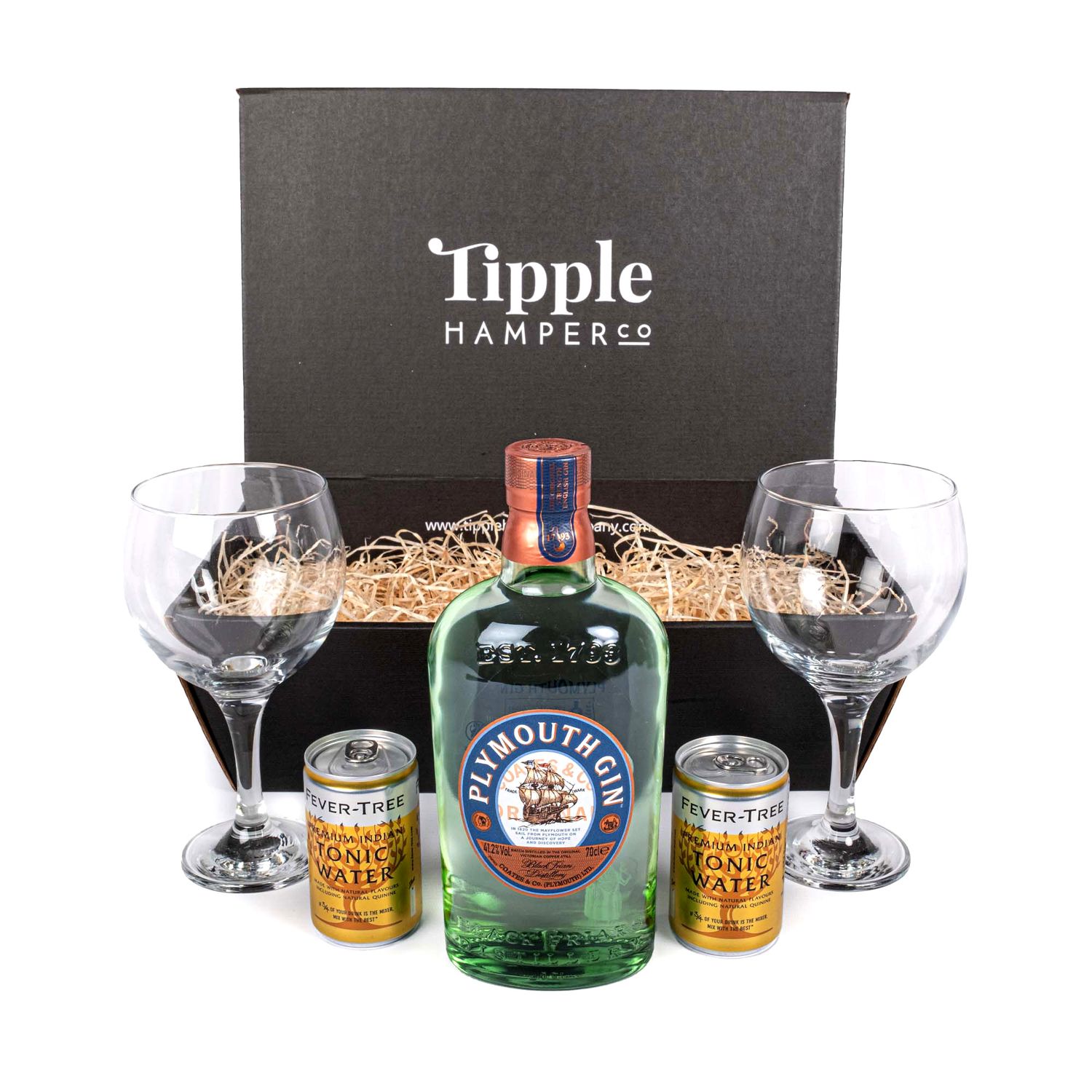 Plymouth Gin & Glasses Gift Set Hamper - 41.2% Abv From £49.95