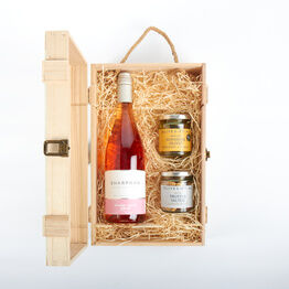 Sharpham Pinot Noir Rosé & Nibbles Wooden Gift Set