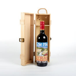 Domaines Paul Mas Cote Mas Syrah Grenache Red Wine in Wooden Presentation Box