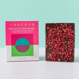 Chococo Ravishing Raspberry studded 72% Ecuador Chocolate Bar (75g)