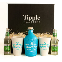 Twin Fin Spiced Golden Rum, Mixers, & Limited Edition Bamboo Cups Hamper