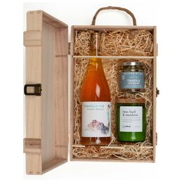 Casa Balaguer-Vinessens, Tragolargo Moscatel Malvasia - Orange Wine & Wine Bottle Candle Wooden Box Gift Set