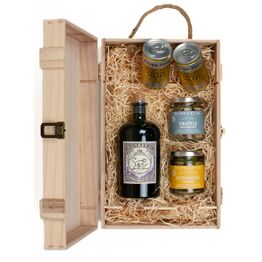 Monkey 47 Gin & Luxury Nibbles Wooden Gift Box Set