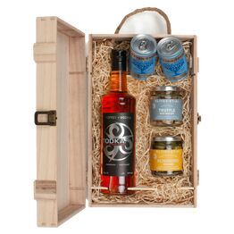 TODKA Toffee Vodka & Luxury Nibbles Wooden Gift Box Set