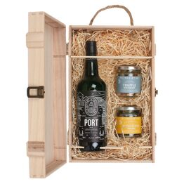 Port of Leith Reserve Tawny Port & Luxury Nibbles Wooden Gift Box Set