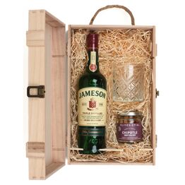 Jameson Irish Whiskey & Luxury Nibbles Wooden Gift Box Set