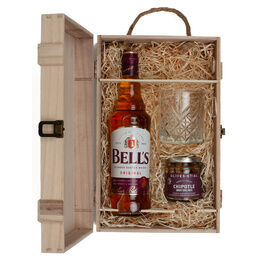 Bell's Original Blended Scotch Whisky & Luxury Nibbles Wooden Gift Box Set