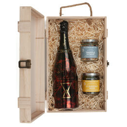 Chalice Rose Champagne & Luxury Nibbles Wooden Gift Box Set