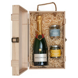 Bollinger Special Cuvee Champagne & Luxury Nibbles Wooden Gift Box Set