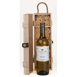 Calancombe Estate Bacchus 2022 Wine in Single Wooden Gift Set