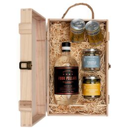 Four Pillars Rare Gin & Luxury Nibbles Wooden Gift Box Set