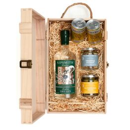 Sipsmith Gin & Luxury Nibbles Wooden Gift Box Set
