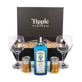 Classic Bombay Sapphire Gin & Tonic & Glasses Gift Set Hamper - 40% ABV