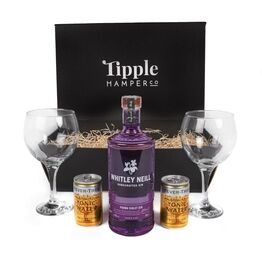 Whitley Neill Parma Violet Gin, Tonic & Glasses Gift Set Hamper - 43% ABV