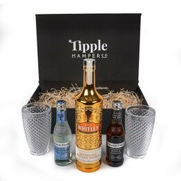 JJ Whitley Gold Filtered Russian Vodka, Mixers & Glasses Gift Set Hamper - 38% ABV