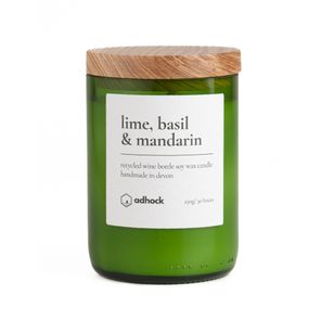 Adhock Homeware Lime, Basil &amp; Mandarin Wine Bottle Candle