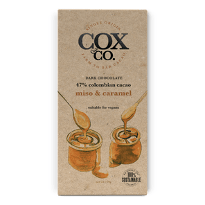 Cox&amp;Co. Miso &amp; Caramel Single Origin Oat Chocolate Bar (70g)
