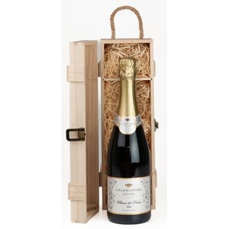 Calancombe Estate Blanc De Noirs 2018 Sparkling Wine in Single Wooden Gift Set