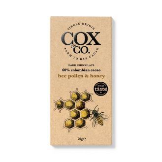 Bee Pollen &amp; Honey 60% Dark Chocolate Bar (70g)