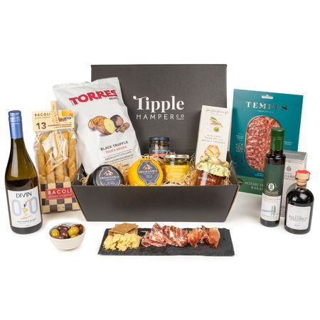 The Non-Alcoholic Sauvignon Blanc White Wine & Charcuterie Board Hamper ...