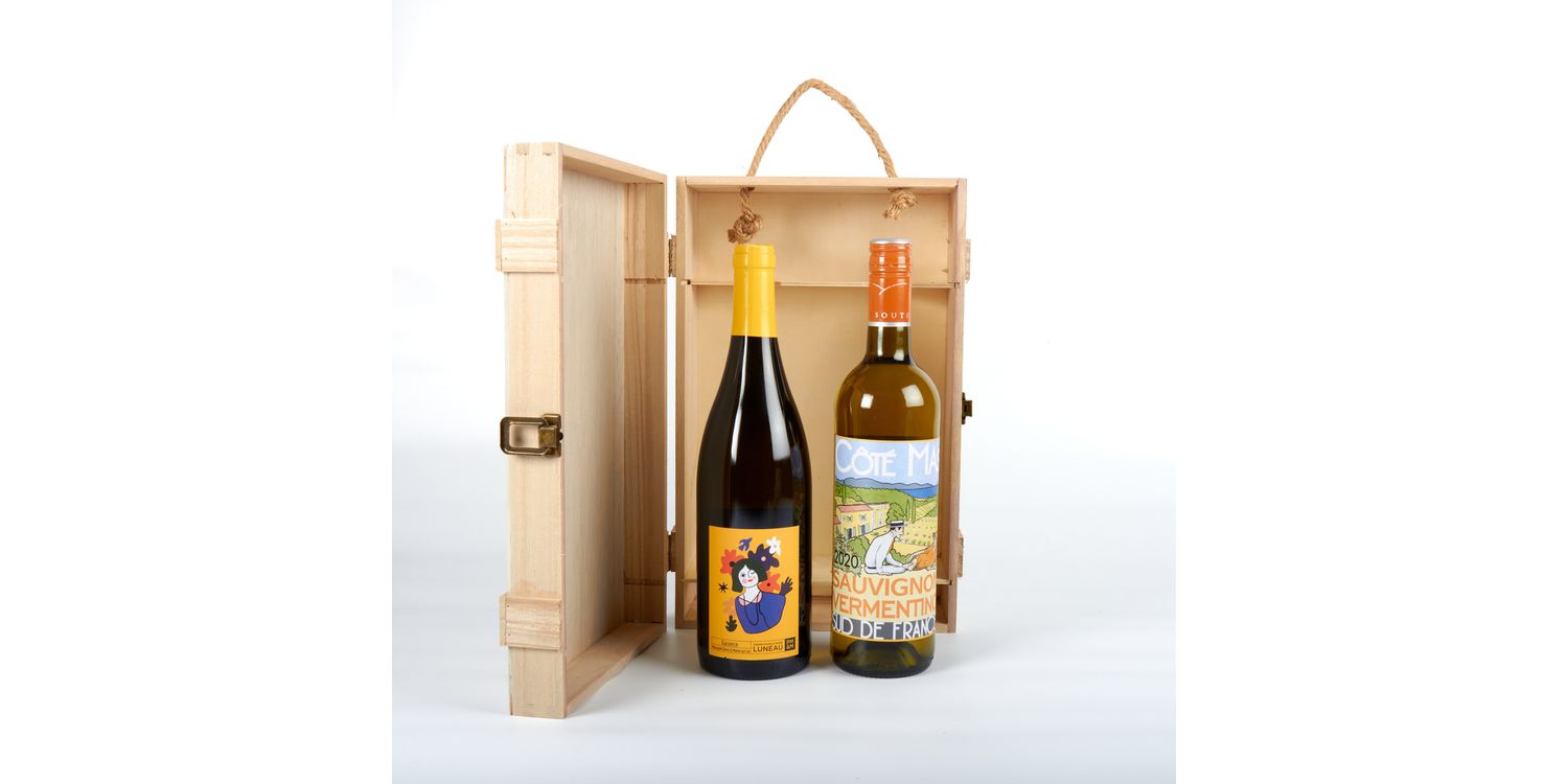 Premium White Wine Wooden Gift Box from £55.90