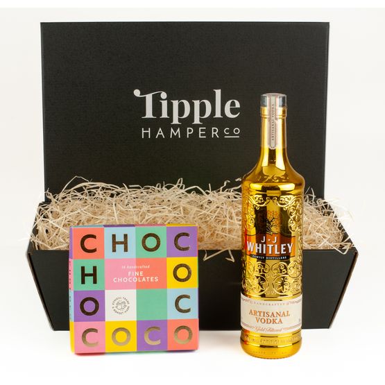 JJ Whitley Gold Filtered Russian Vodka &amp; Chocolate Hamper