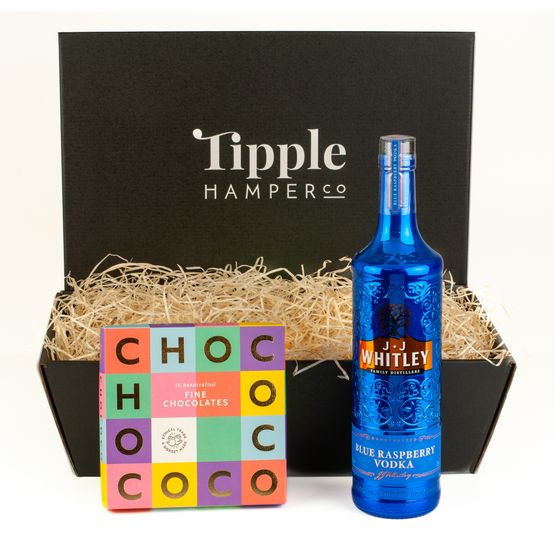 JJ Whitley Blue Raspberry Russian Vodka &amp; Chocolate Hamper
