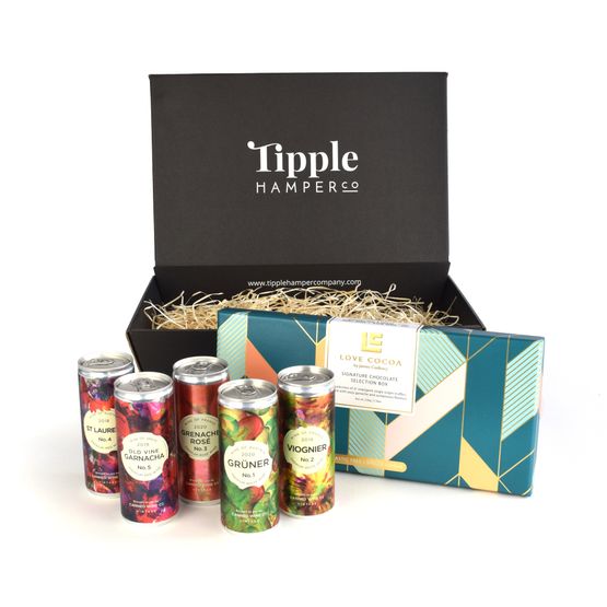 Canned Wine &amp; Chocolate Hamper - 14.5% ABV