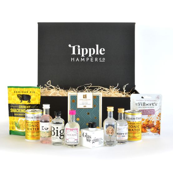 Premium Scottish Gin Miniature &amp; Snacks Selection Hamper