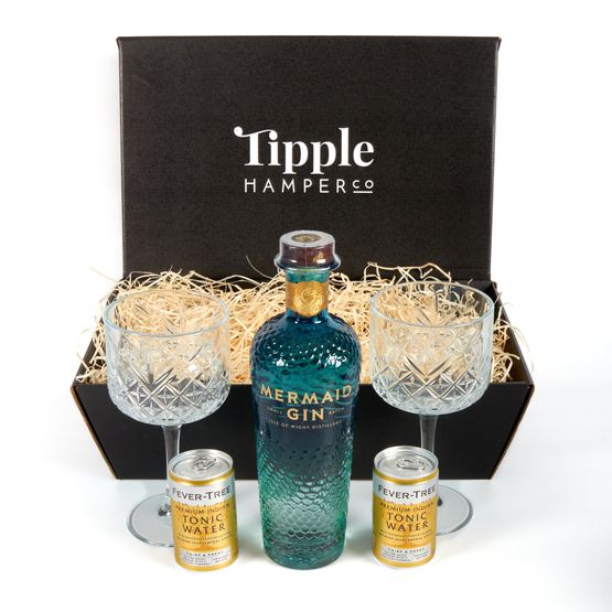 Mermaid Gin, Tonic and Vintage Gin Glasses Hamper