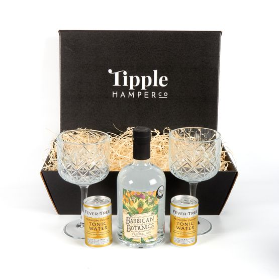 Barbican Botanics Tropical Gin, Tonic and Vintage Gin Glasses Hamper