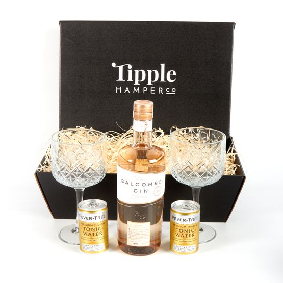Salcombe Gin Rose Sainte Marie, Tonic and Vintage Gin Glasses Hamper