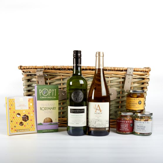 Luxury White Wine &amp; Nibbles Hamper