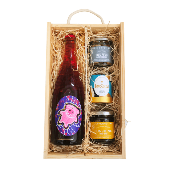 Piggy Pop Pet Nat Wine &amp; Luxury Snacks in Wooden Presentation Box