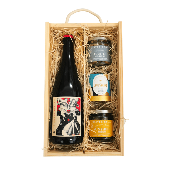 Chateau Tour des Gendres, Sauvignon Chenin Blanc Pet Nat Wine &amp; Luxury Snacks in Wooden Presentation Box