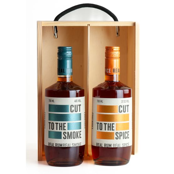 Cut Rum Wooden Gift Box Set