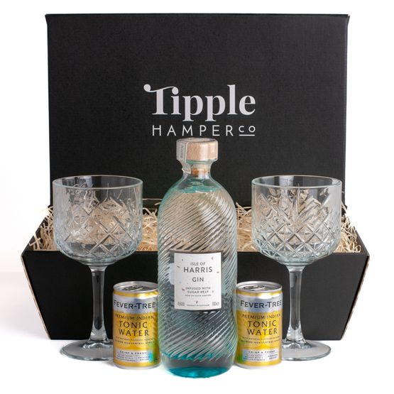 Isle of Harris Gin, Tonic and Vintage Gin Glasses Hamper
