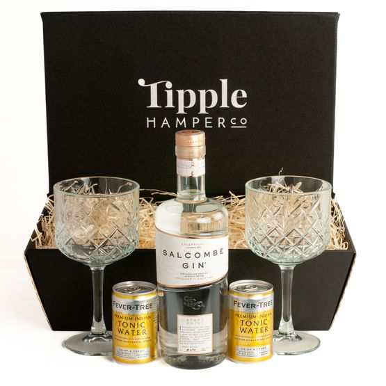 Salcombe Gin Start Point, Tonic and Vintage Gin Glasses Hamper