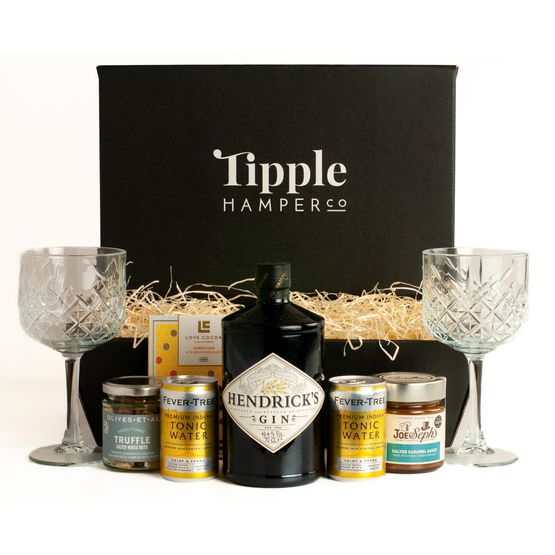 Hendrick's Gin, Tonic, Vintage Gin Glasses, &amp; Luxury Snacks Hamper