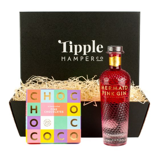 Mermaid Pink Gin &amp; Luxury Chocolate Hamper