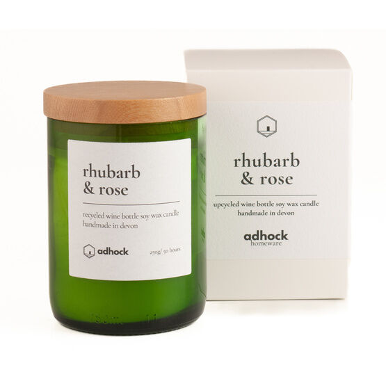 Adhock Homeware Rhubarb & Rose Wine Bottle Candle