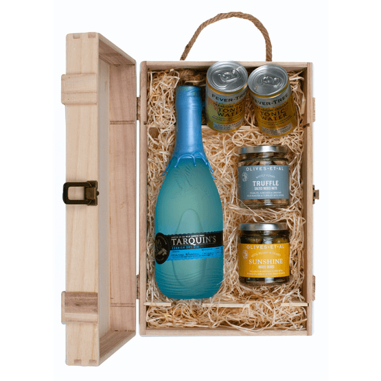 Tarquin's Gin &amp; Luxury Nibbles Wooden Gift Box Set