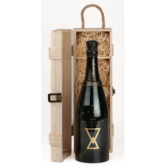 Chalice Brut Grand Cru Champagne in Single Wooden Gift Set