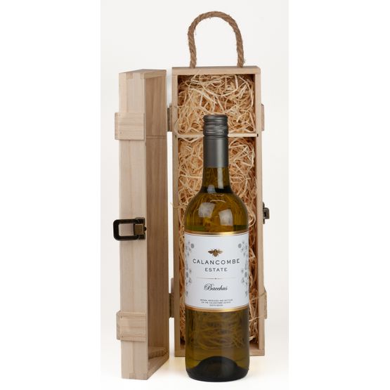Calancombe Estate Bacchus 2022 Wine in Single Wooden Gift Set