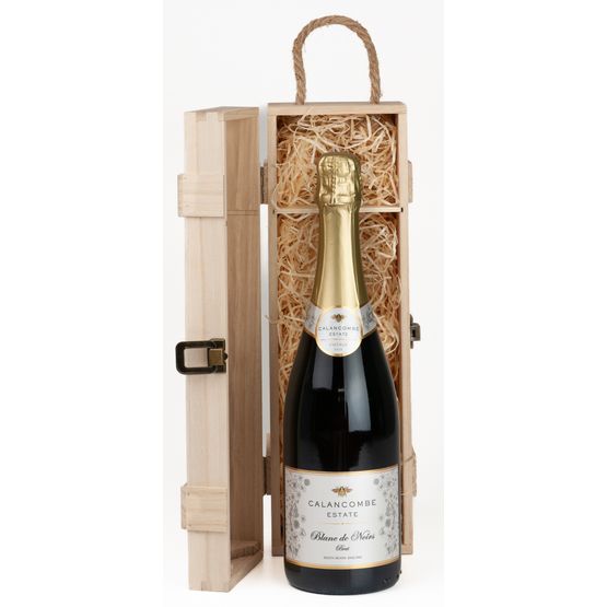 Calancombe Estate Blanc De Noirs 2018 Sparkling Wine in Single Wooden Gift Set
