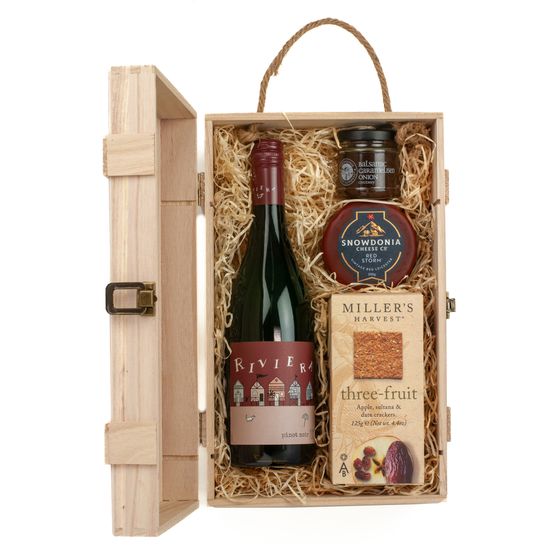 Riviera Pinot Noir Red Wine &amp; Cheese Gift Box