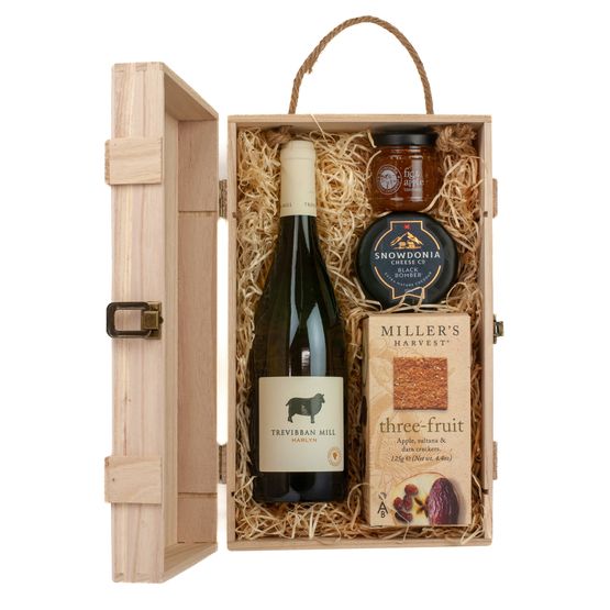 Trevibban Mill White Wine &amp; Cheese Gift Box