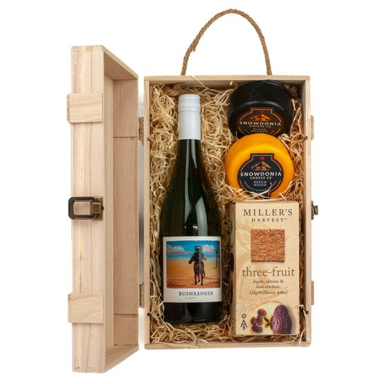 Bushranger Chardonnay White Wine, Cheese &amp; Crackers Gift Box