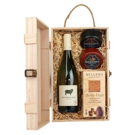 Trevibban Mill White Wine, Cheese &amp; Crackers Gift Box